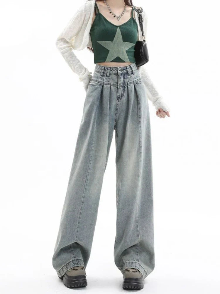 Blue Baggy  Y2K Gyaru Oversize Wide Leg Denim Harajuku Pant