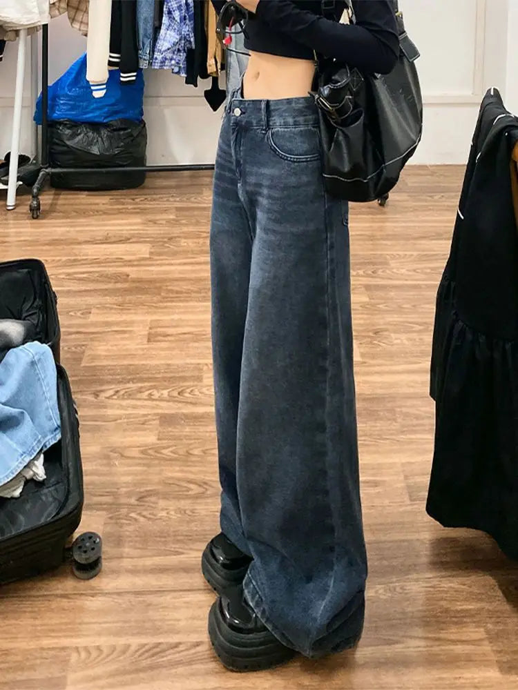 Baggy  Korean Style Distressed Wide Leg Denim Harajuku Pant