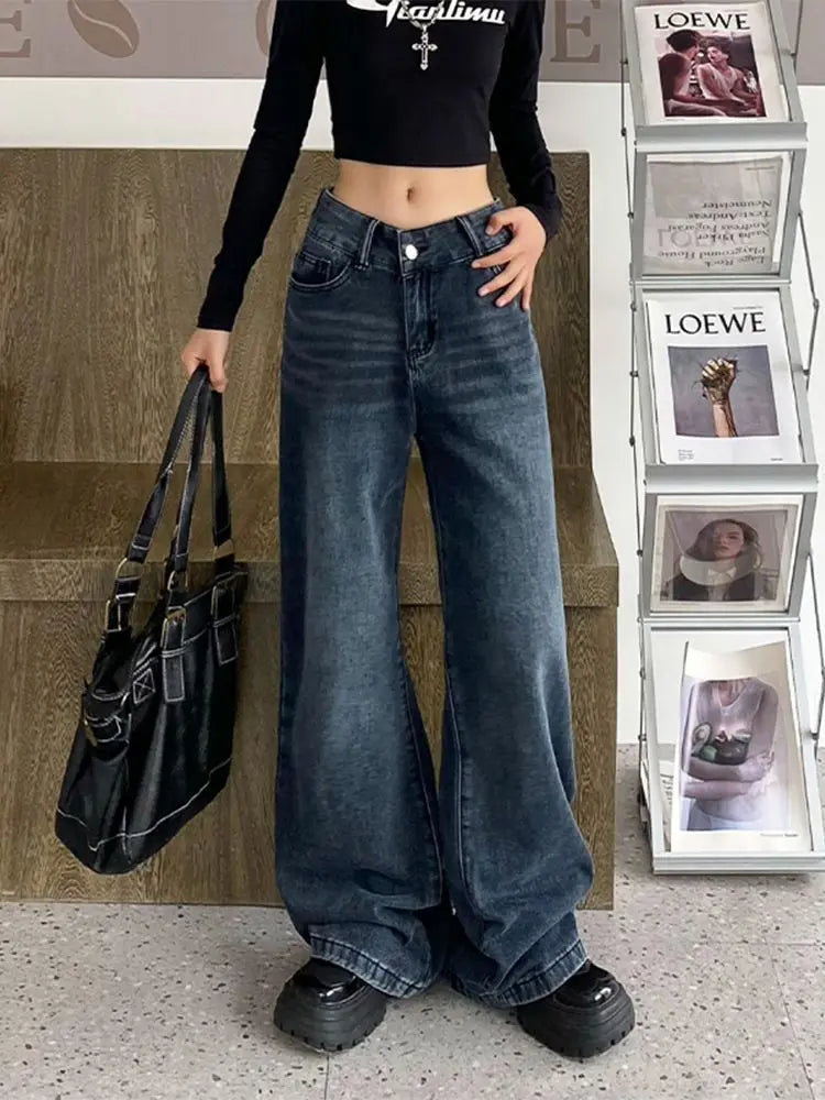 Baggy  Korean Style Distressed Wide Leg Denim Harajuku Pant