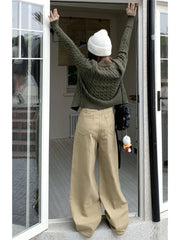 Khaki Oversize Y2K Cargo Harajuku Baggy Kpop High Waist Slacks Pant
