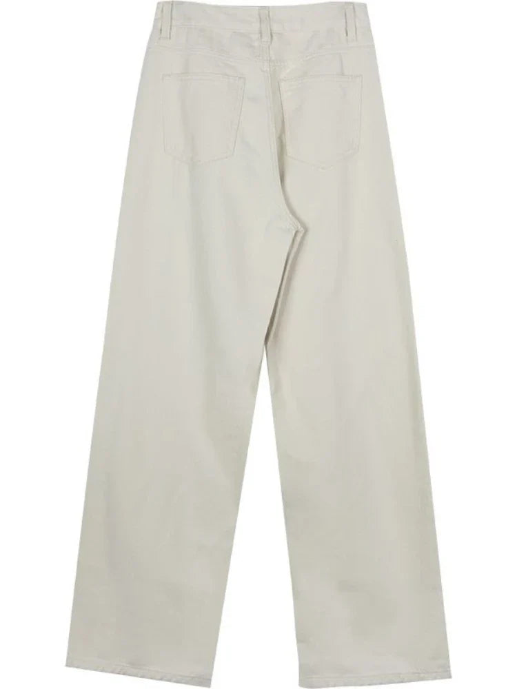 Beige Basic Cargo  Y2K Vintage Oversize Loose Pant