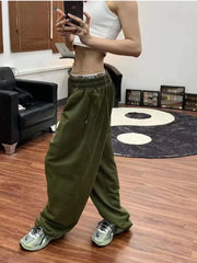 Green Baggy Sweatpants Kpop Korean Oversize 90s Streetwear Pant