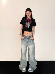 Distressed Baggy  Vintage 90s Streetwear Oversized Denim Pant