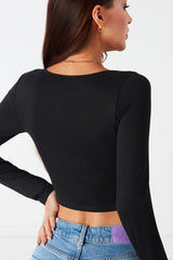 Long Sleeve Cut Top