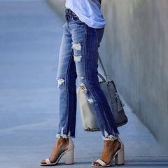 Edgy Fringe Ankle Denim