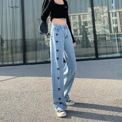 Chic Design High Waist Wide Leg Streetwear Baggy Jeans