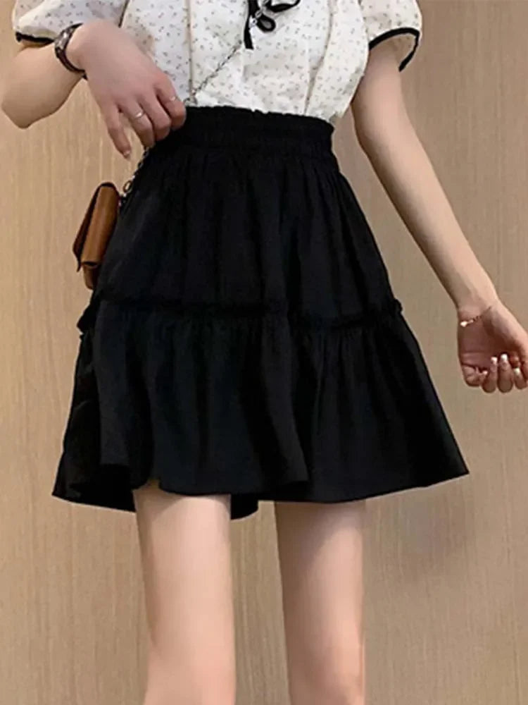 Cute Fungus Patchwork High Waist Mini Skirt