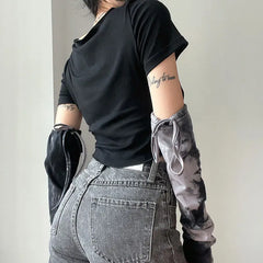 Vintage Chic Tie Dye Print Y2K Crop Top