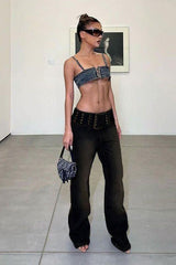 Big Belt Design Jeans