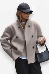 Brown French style woolen jacket