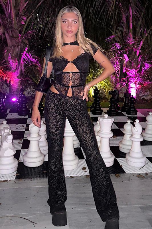 Hollow Strap Top Two Piece Suit