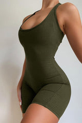 High-Waist Knitted Yoga Jumpsuit