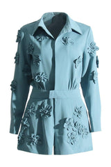 Flower design waist slimming jumpsuit