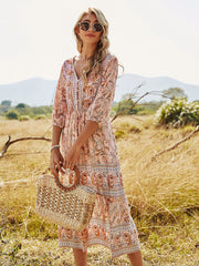 Bohemian A Line Floral Dress