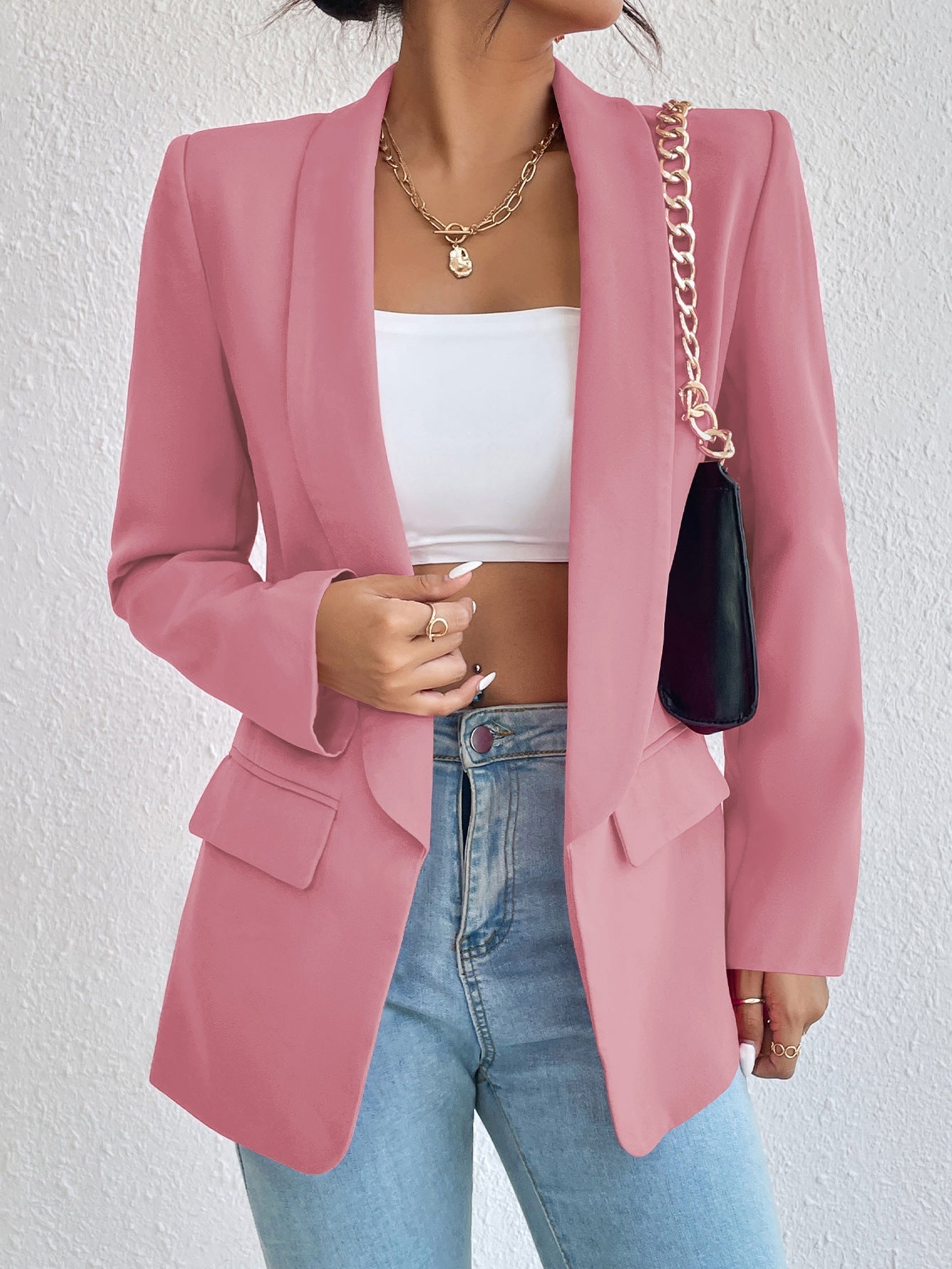 Basic Casual Solid Color Blazer