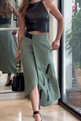 Halterneck Short Top Skirt Set