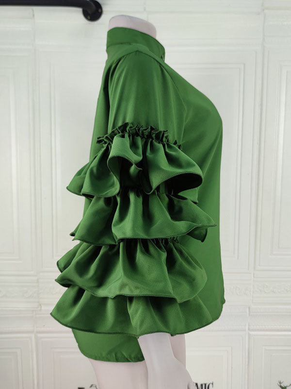 Layered Ruffled Sleeves Layer Ruffle Sleeve Tops – JeeBas
