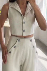 Elegant micro-flared pants suit