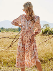 Bohemian A Line Floral Dress