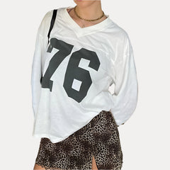 American street style-sleeved T-shirt