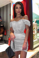 Backless Tube Top Wrinkled Tight Hip Dress