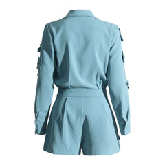 Flower design waist slimming jumpsuit