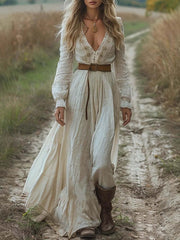 Bohemian Retro Large Hem Dress