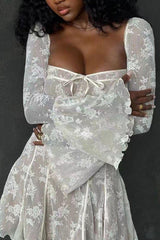 Long Sleeve Lace Slim Dress