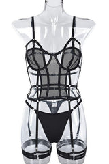 lace mesh stitching slim lingerie