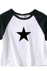 Five-pointed Star Crop Top T-shirt