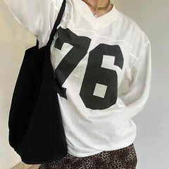 American street style-sleeved T-shirt