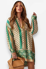 Casual long satin shirt