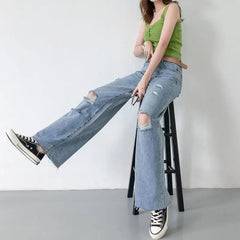 Undefined Straight Mom Jeans Female Pants Jeans