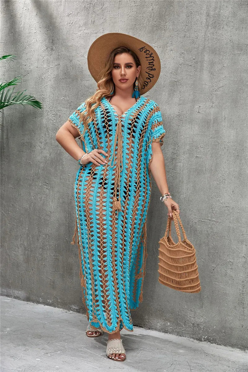 Bikini Cover up Long Dress Female Robe Plus Size Swimsuit