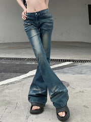 Cyber Y2K Grunge Fairycore Denim Trousers for