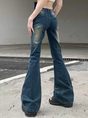 Cyber Y2K Grunge Fairycore Denim Trousers for