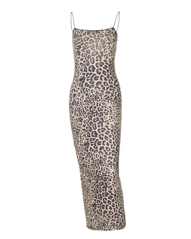 Gisella Leopard Pint Maxi Dress
