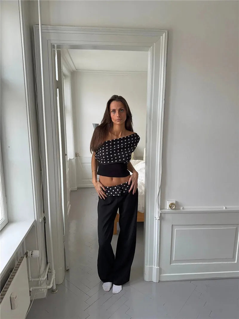 Off Shoulder Polka Dot Top
