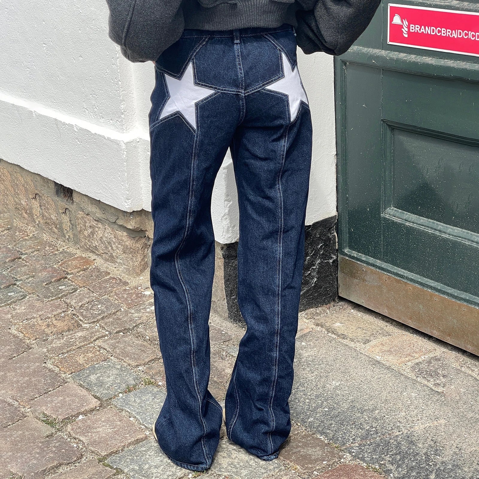 Stars Printed Pockets Denim Jeans