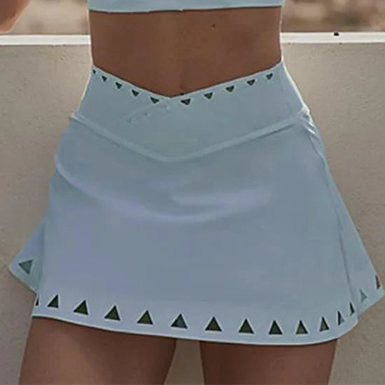 Crop High Neck Top And Mini Skirt Set