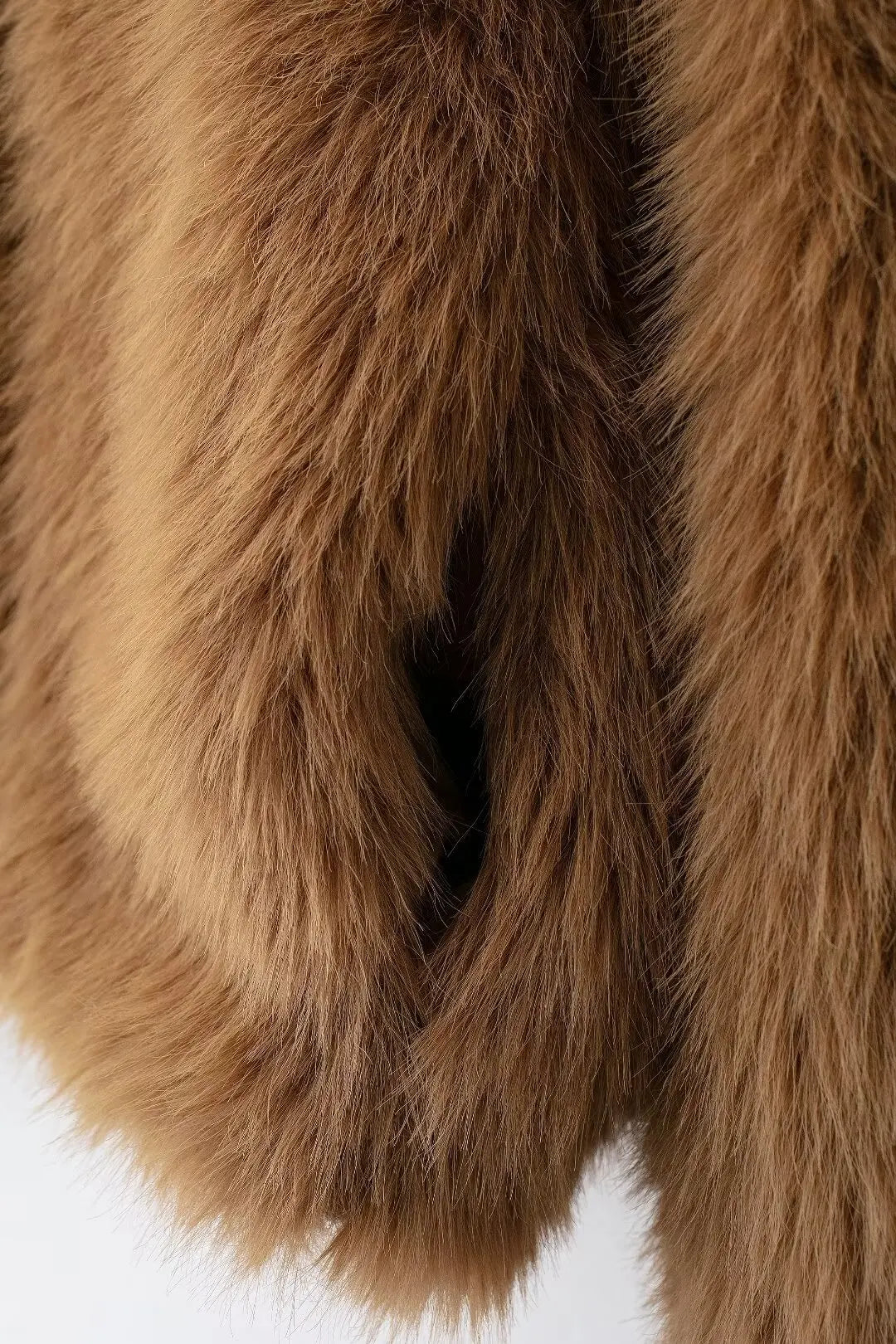 Brown Furry Turn Down Collar Long Sleeve Jacket