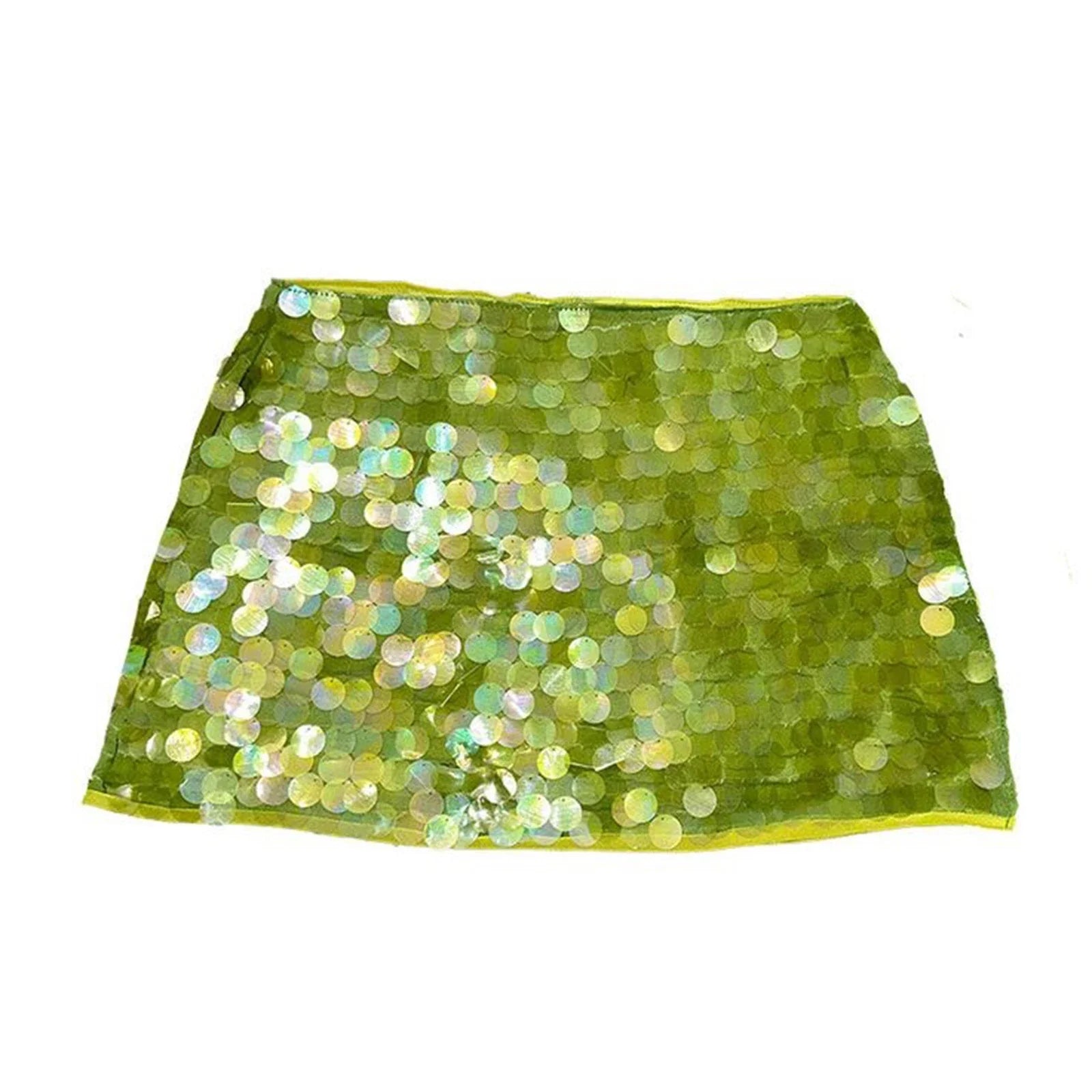 Sequin Tie-Up Mini Skirt â€?Lace-Up Sparkle