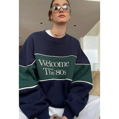 Blue Letter Print Sweatshirt