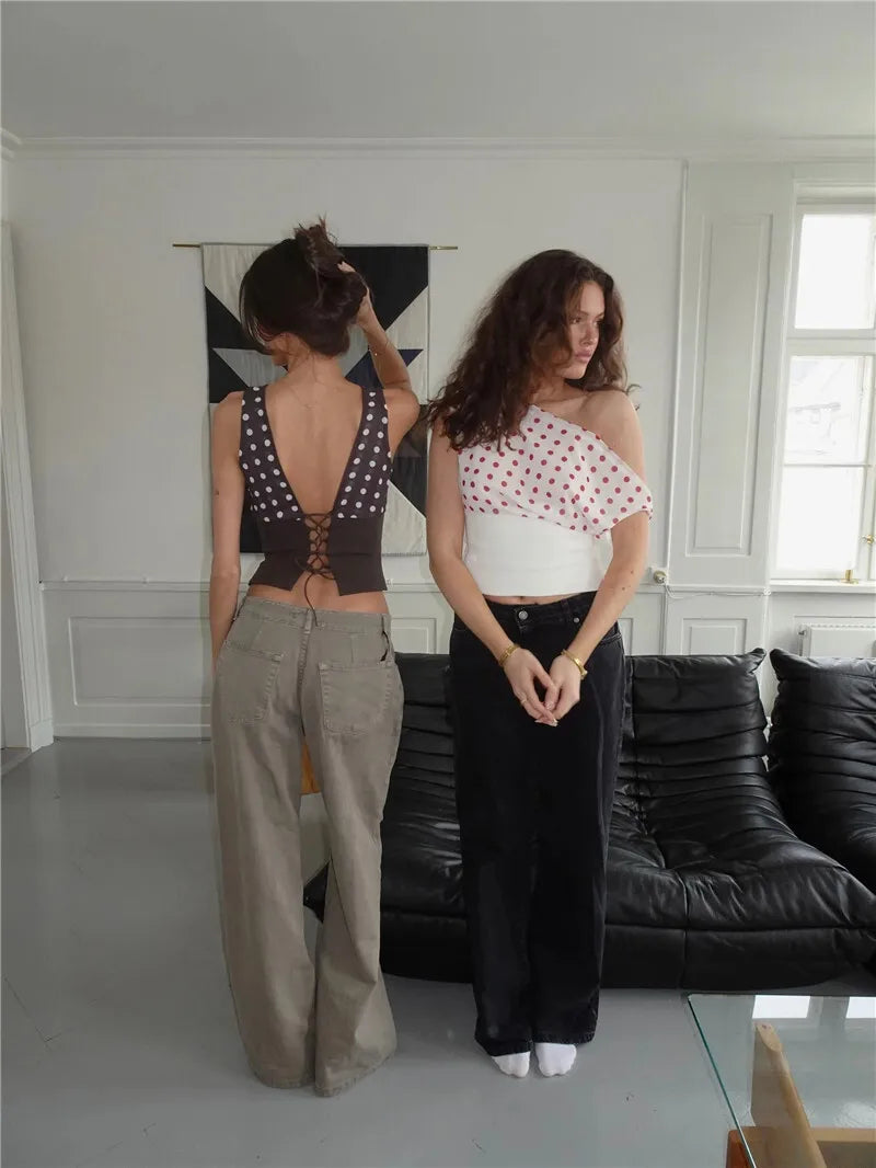 Off Shoulder Polka Dot Top