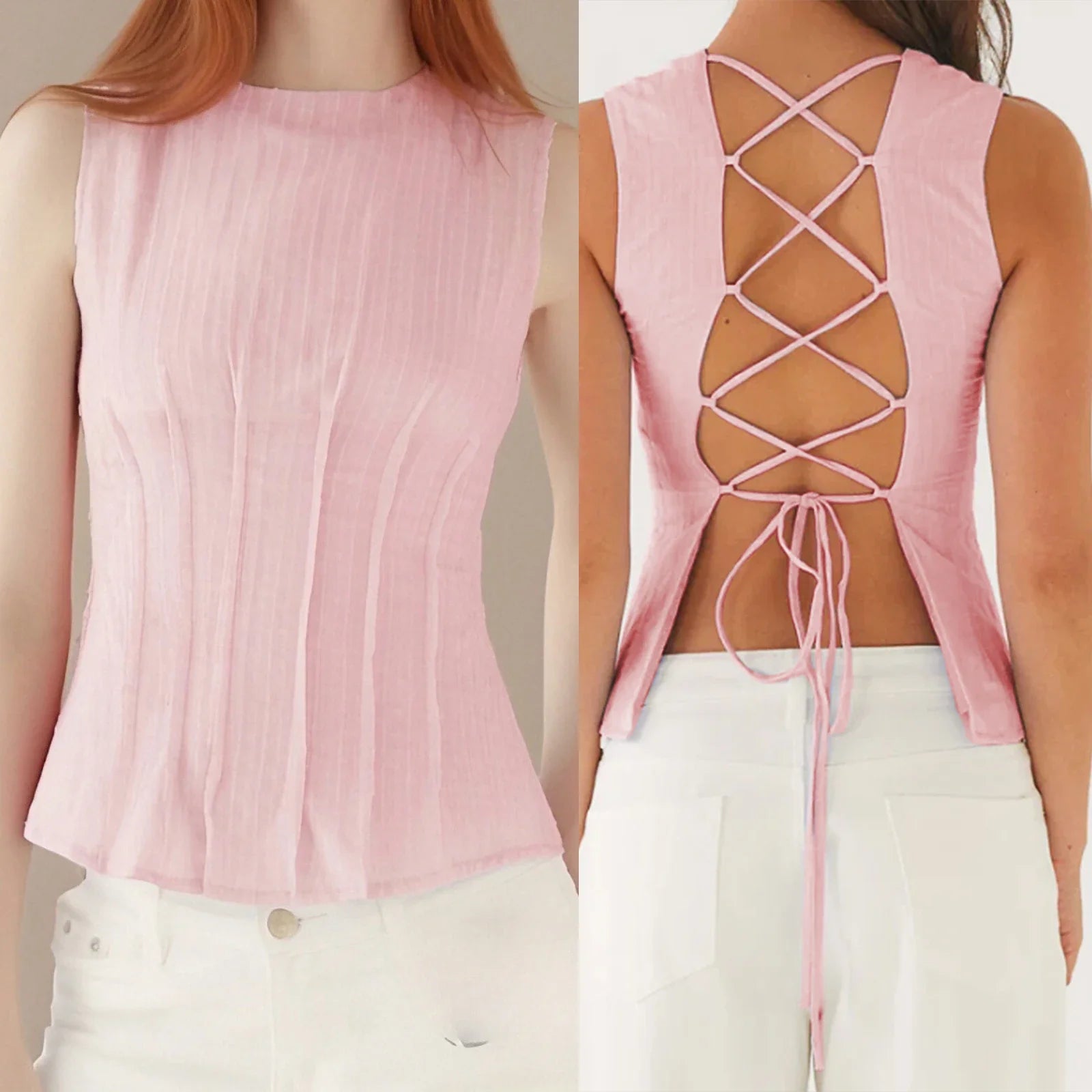 Pleated Seam Tank Top