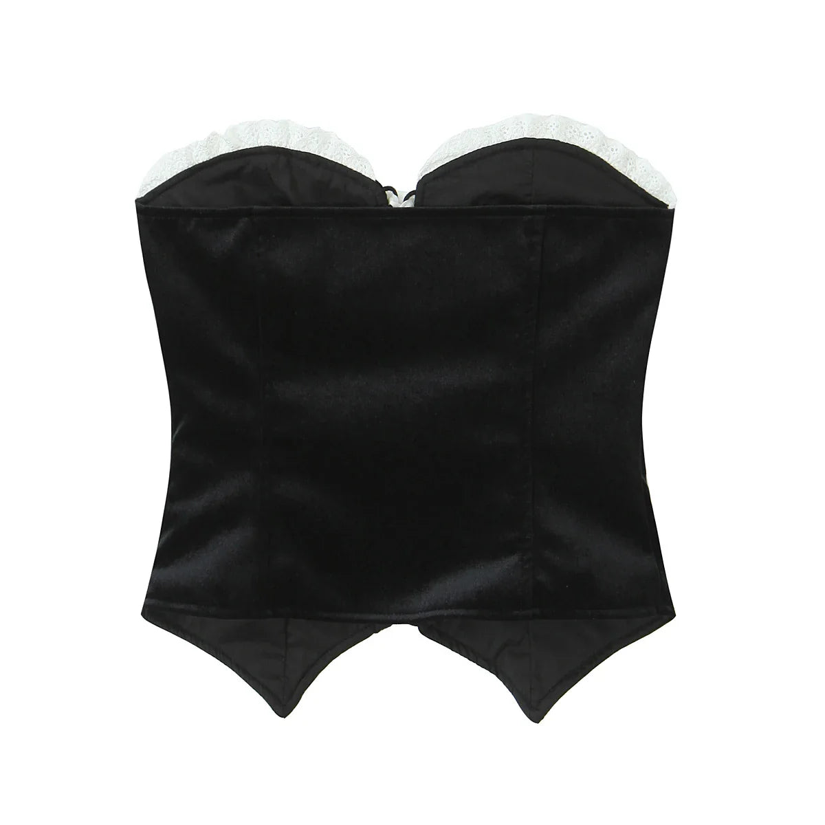 Black Velvet Lace Up Corset Top And Mini Skirt Set