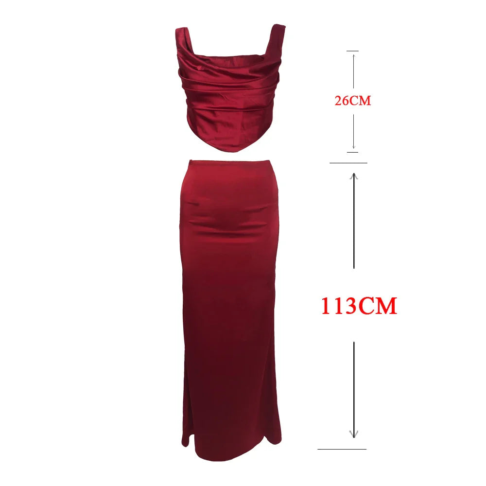 Laria Satin Bodycon Corset Set