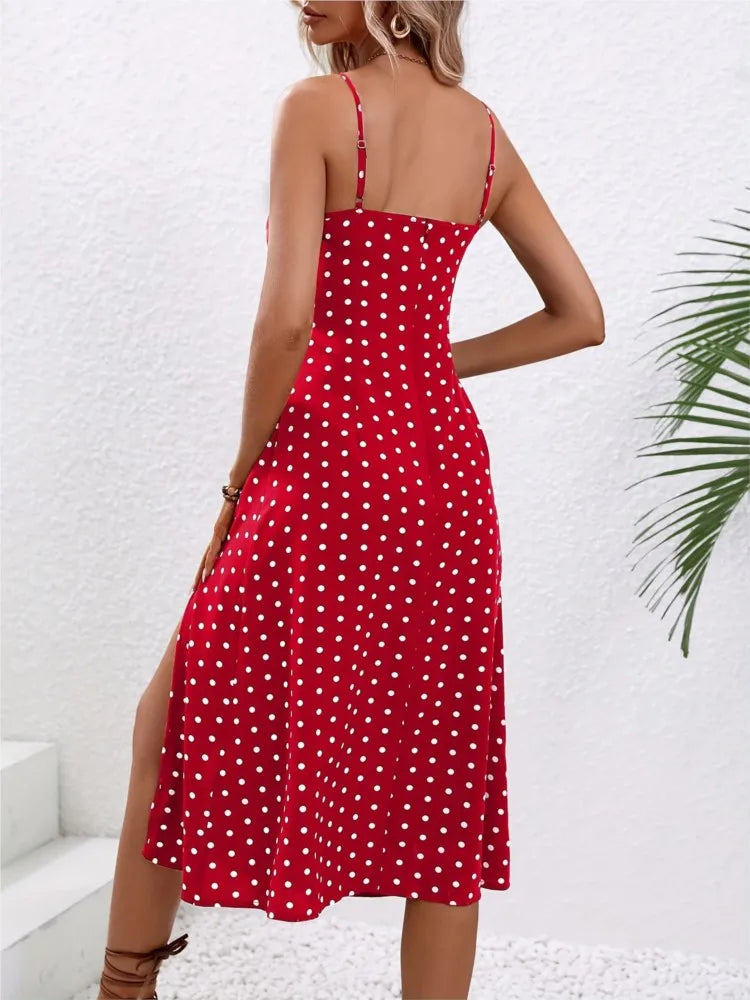Printed Cami Tie Up Summer Midi Dress