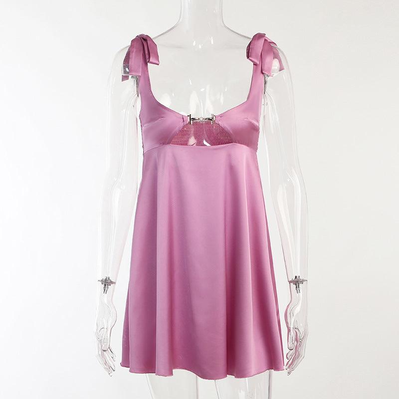 Averil Satin Chain Cut Out Dress