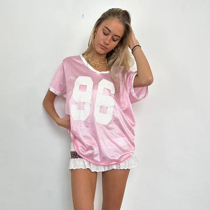 Pink Jersey Number Top